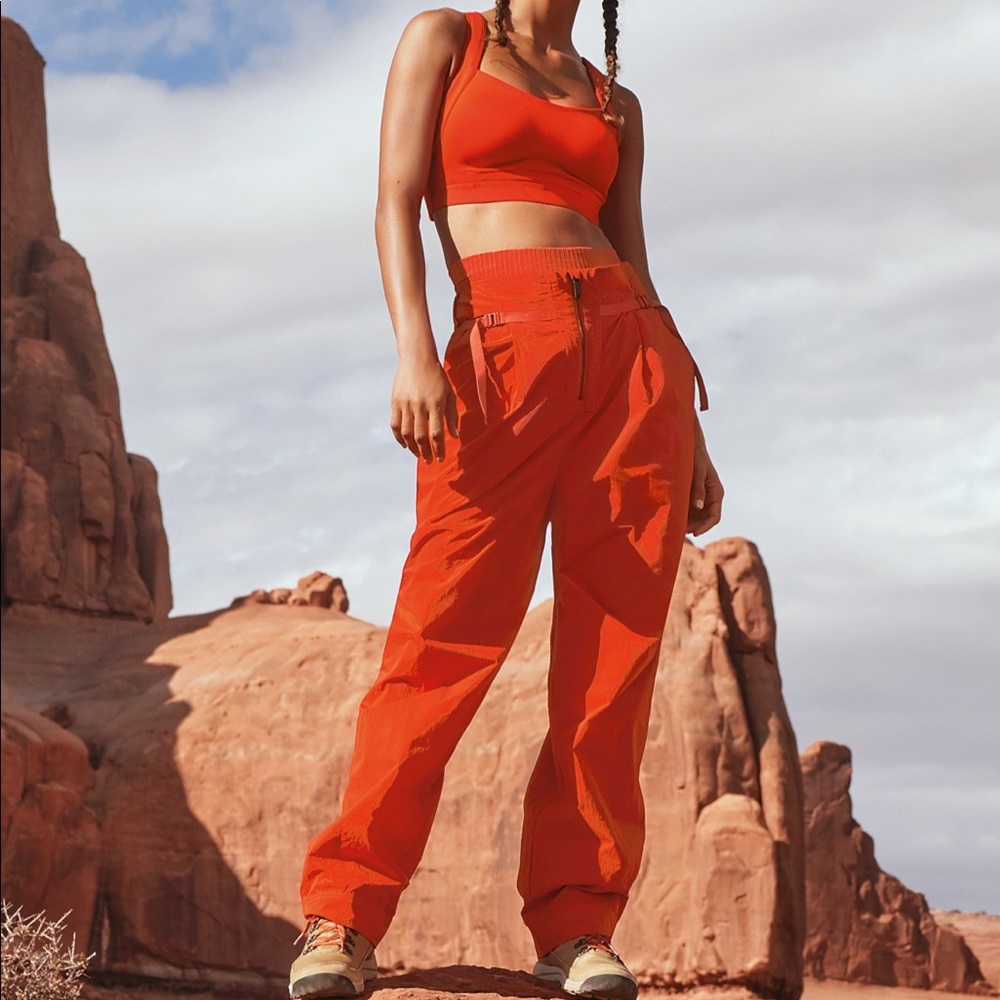 NWT Free People Pep Rally cargo pants red flame S